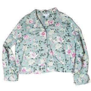 Talbots floral blazer jacket Sz large long sleeve